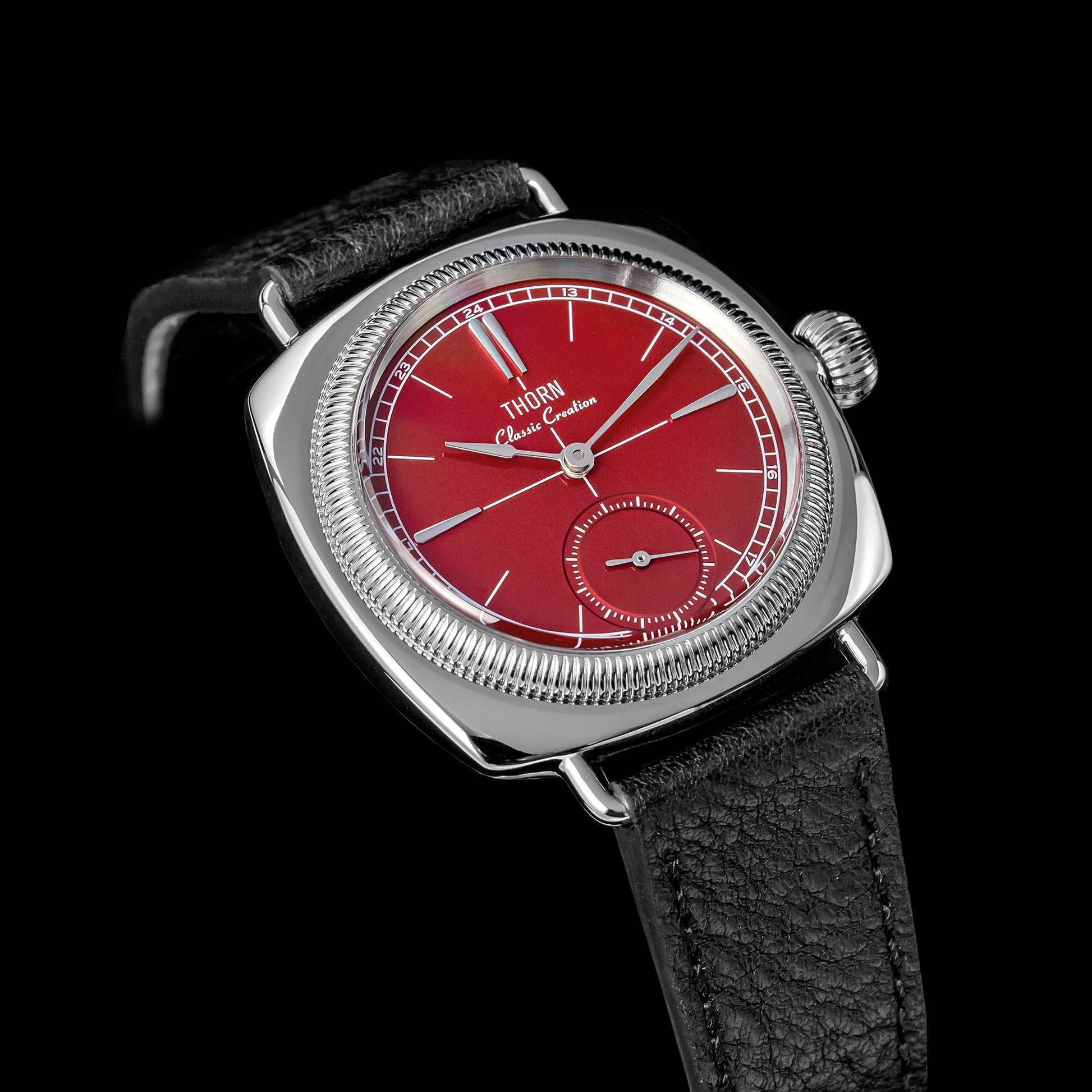 T017 Retro Cushion Couple's Watch, Seiko Quartz Movement, Sapphire Glass Dial, 102m Water Resistance, Unisex, Classic Design