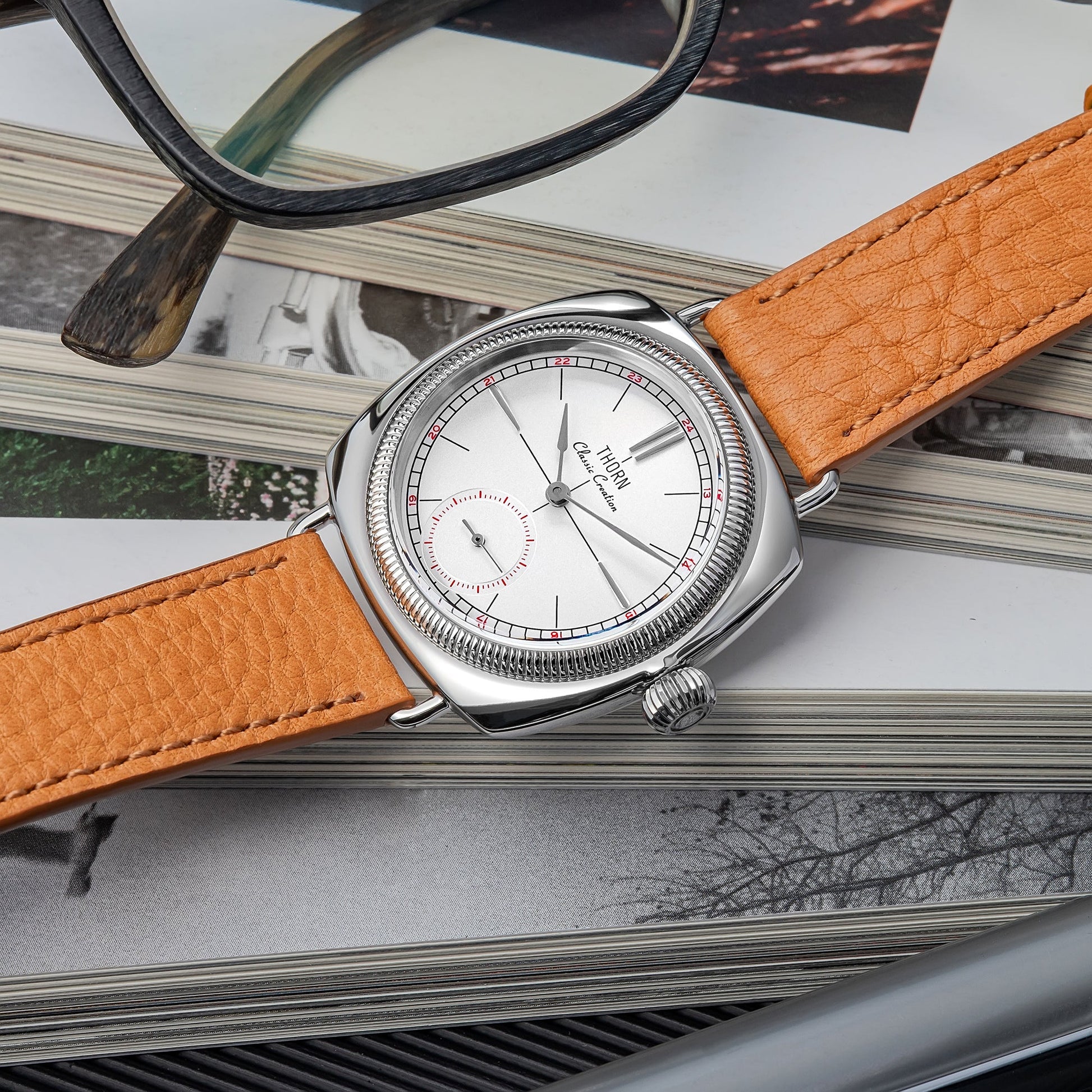 T017 Retro Cushion Couple's Watch, Seiko Quartz Movement, Sapphire Glass Dial, 107m Water Resistance, Unisex, Classic Design