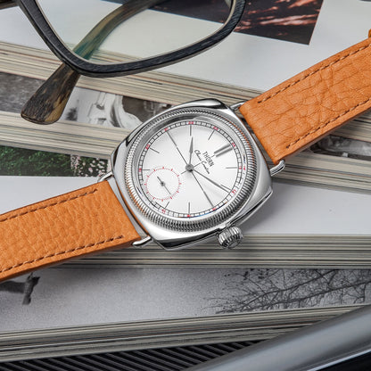 T017 Retro Cushion Couple's Watch, Seiko Quartz Movement, Sapphire Glass Dial, 107m Water Resistance, Unisex, Classic Design