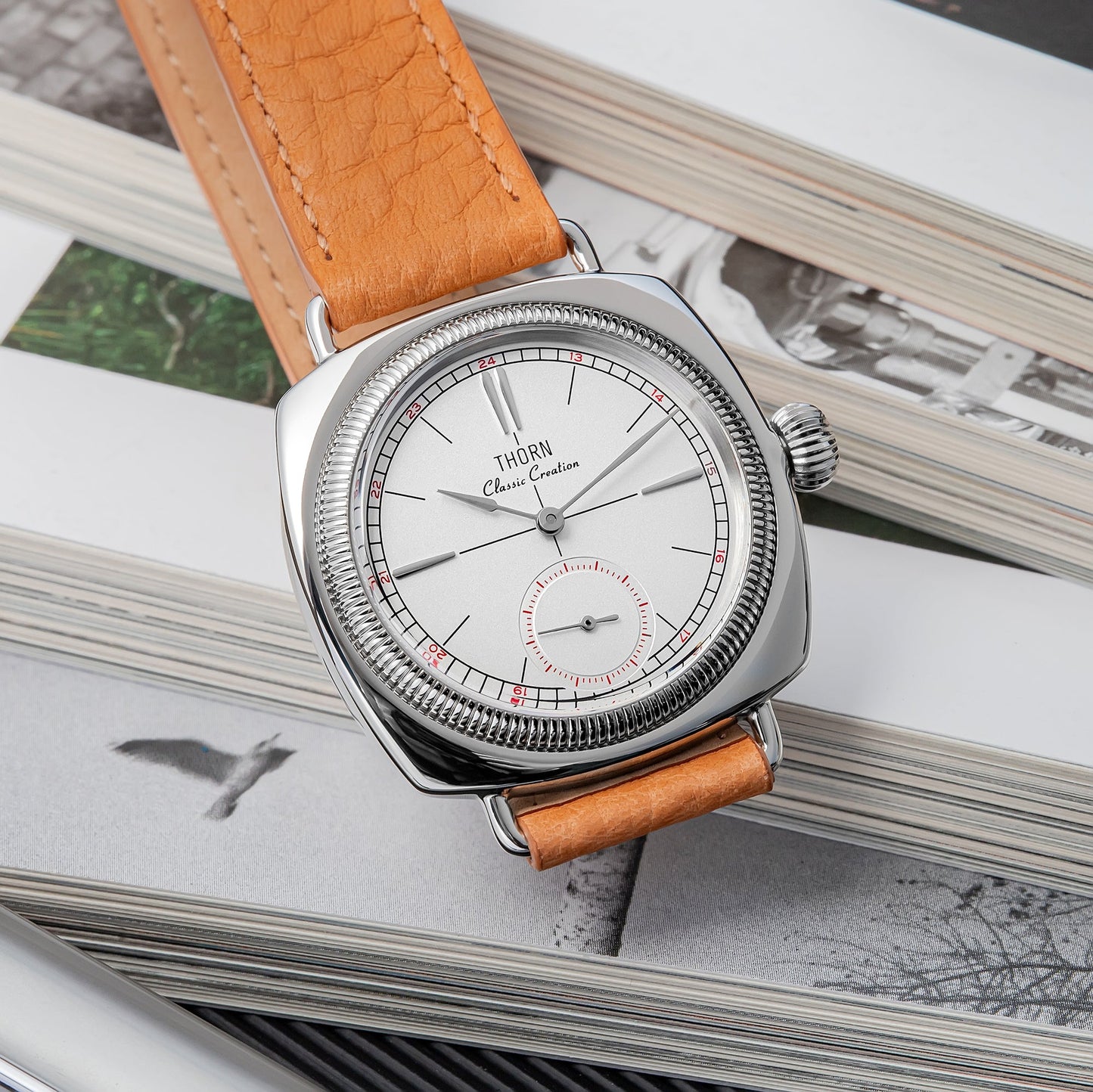 T017 Retro Cushion Couple's Watch, Seiko Quartz Movement, Sapphire Glass Dial, 108m Water Resistance, Unisex, Classic Design