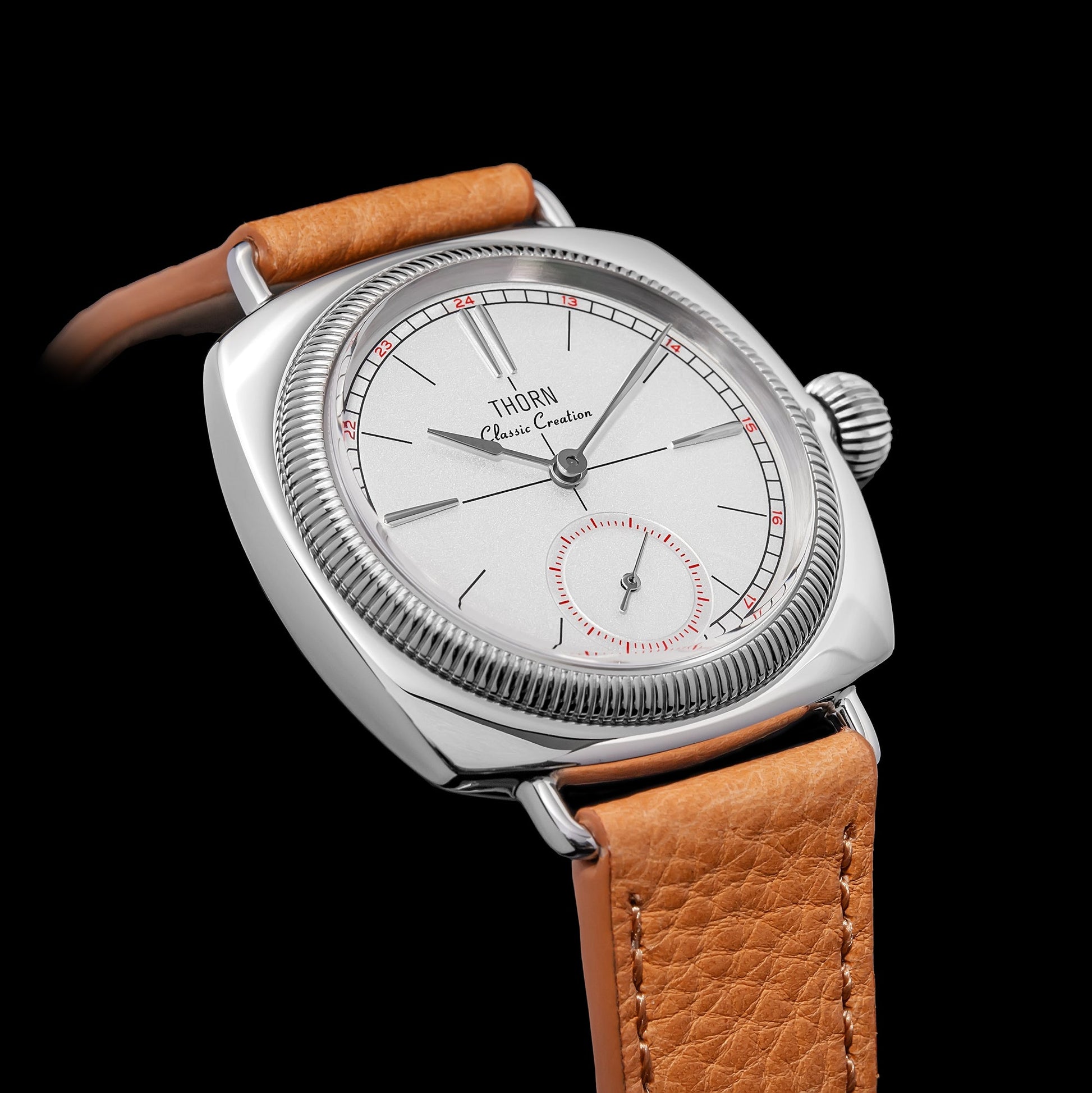 T017 Retro Cushion Couple's Watch, Seiko Quartz Movement, Sapphire Glass Dial, 109m Water Resistance, Unisex, Classic Design