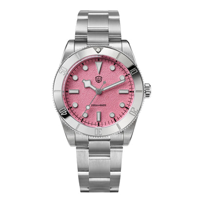 Watchdives WD7922 pink dial silver bezel watch
