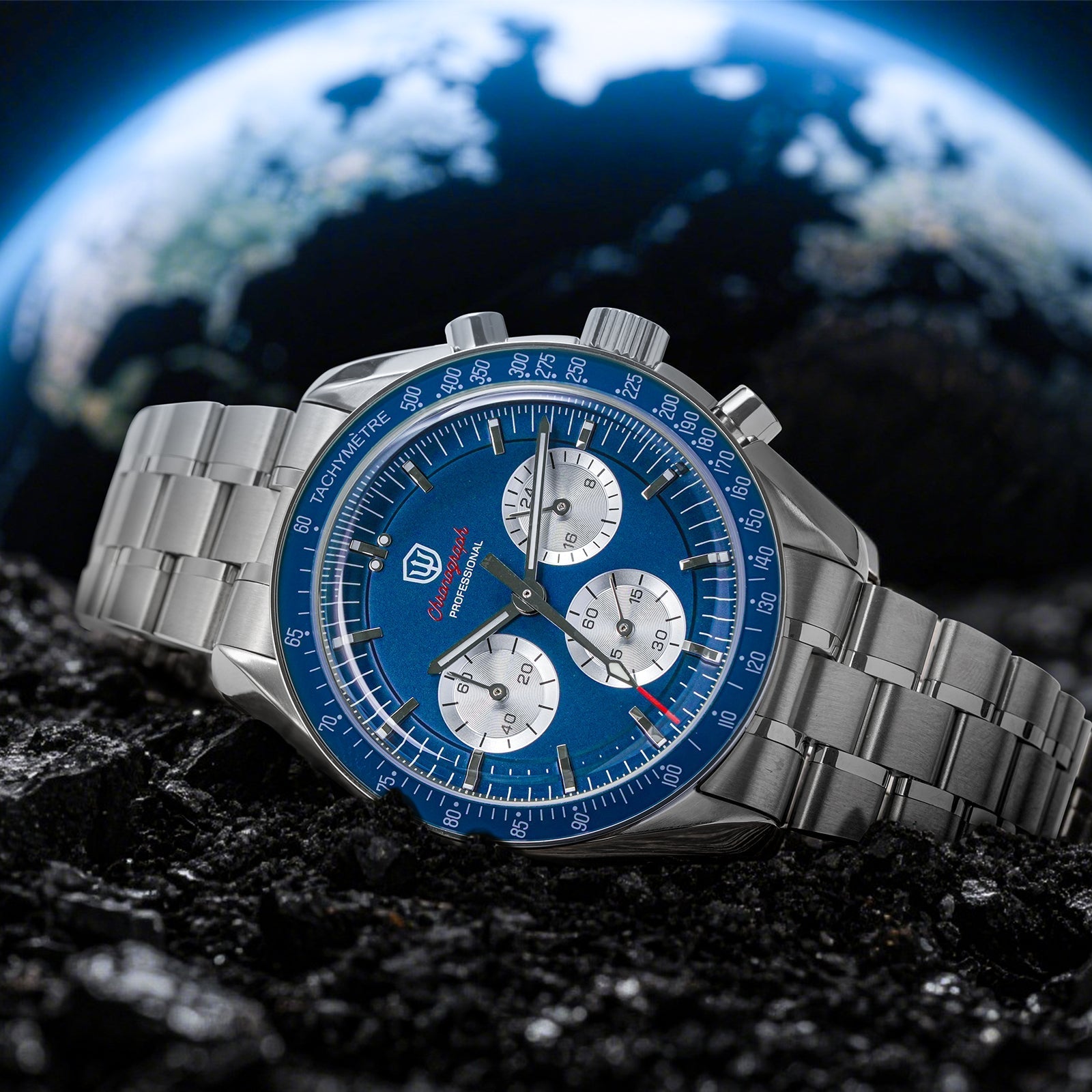 Watchdives 39mm VK63 Chronograph Watch WD1863 - Panda Collection