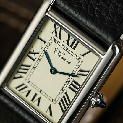 Chameri CH01 rectangular stainless steel case and sapphire crystal
