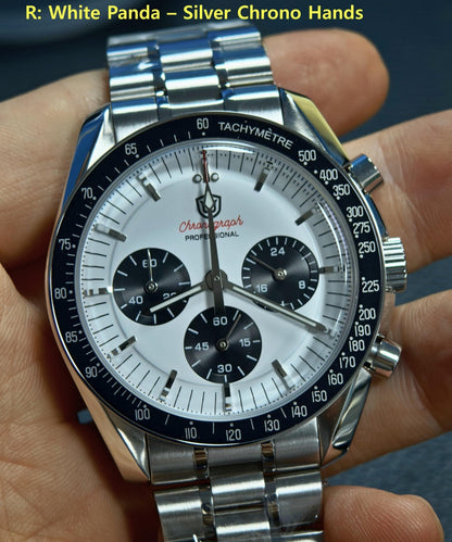 Watchdives 39mm VK63 Chronograph Watch WD1863 - Panda Collection