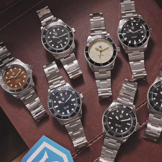 Watchdives WD5514Q quartz diver – seven dial configurations, sapphire crystal and stainless steel bracelet showcase
