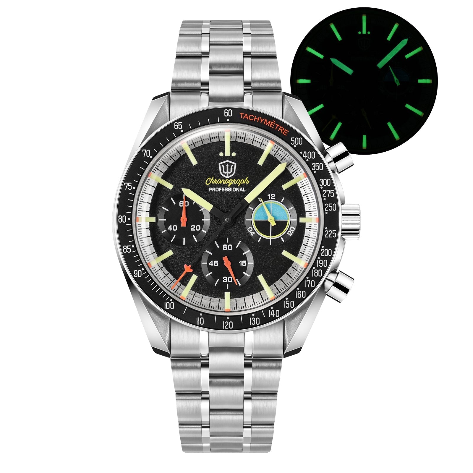 Watchdives 39mm VK63 Chronograph Watch WD1863 - Panda Collection
