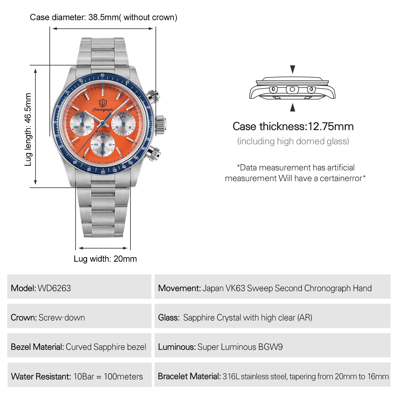 Watchdives WD6263 Vintage Racing Chronograph Watch – Thorn Watch
