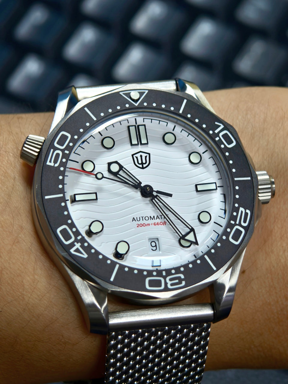 Watchdives WD007 Top Hat Sapphire PT5000 Titanium Dive Watch