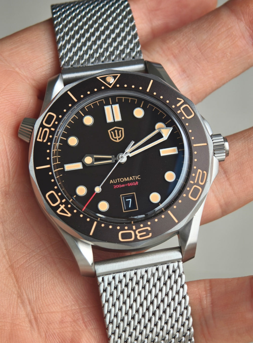 Watchdives WD007 Top Hat Sapphire PT5000 Titanium Dive Watch