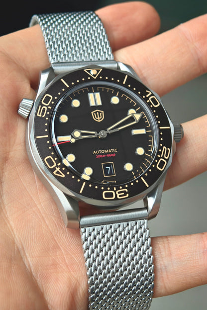 Watchdives WD007 Top Hat Sapphire PT5000 Titanium Dive Watch